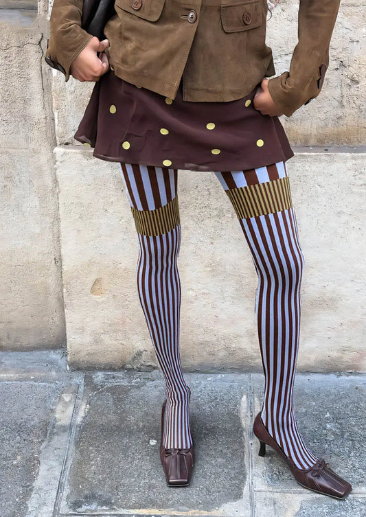 Geometric Art Retro Wave Tights Hosiery Pantyhose