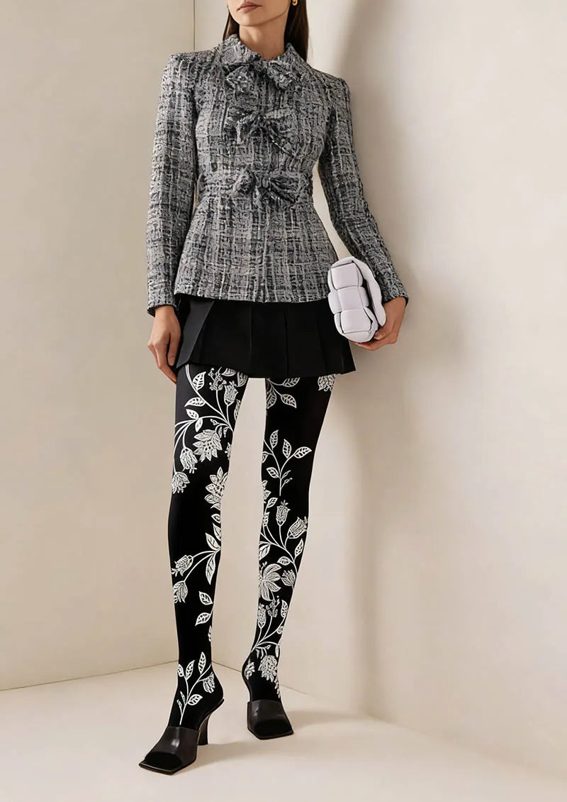 Floral pattern Midnight Bloom Tights Hosiery Pantyhose
