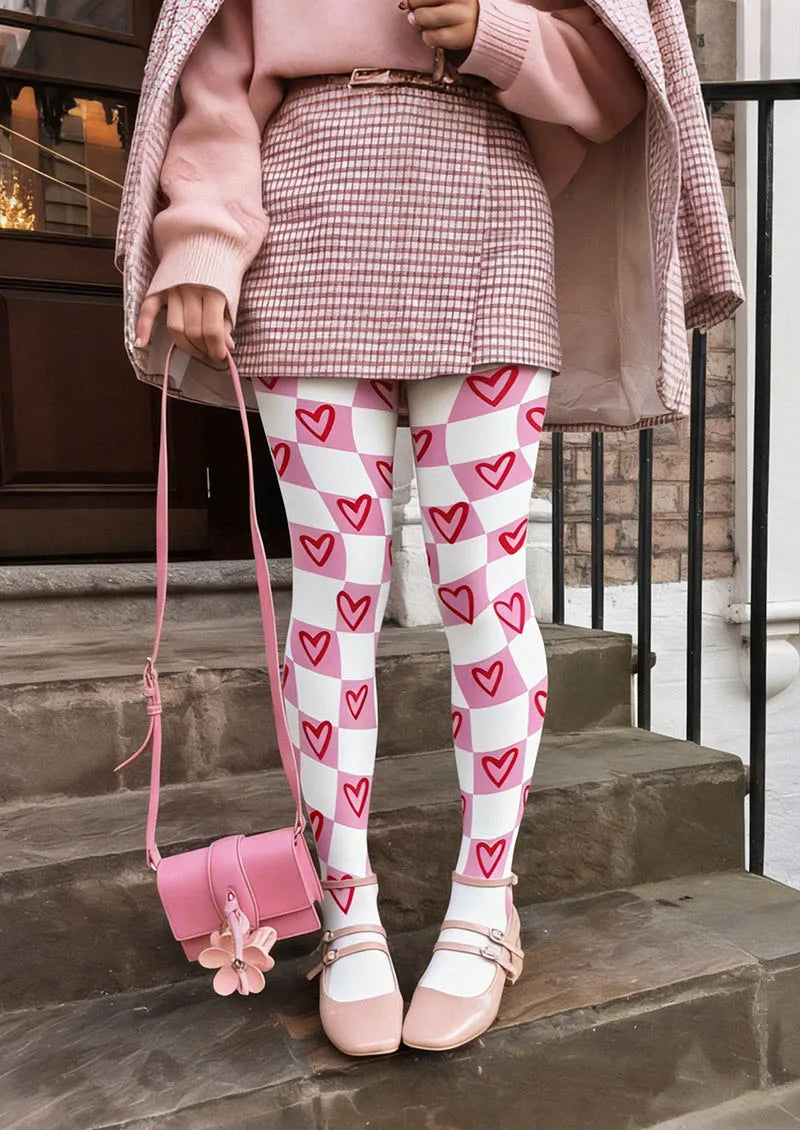Valentine's Day Love Wave Tights Hosiery Pantyhose