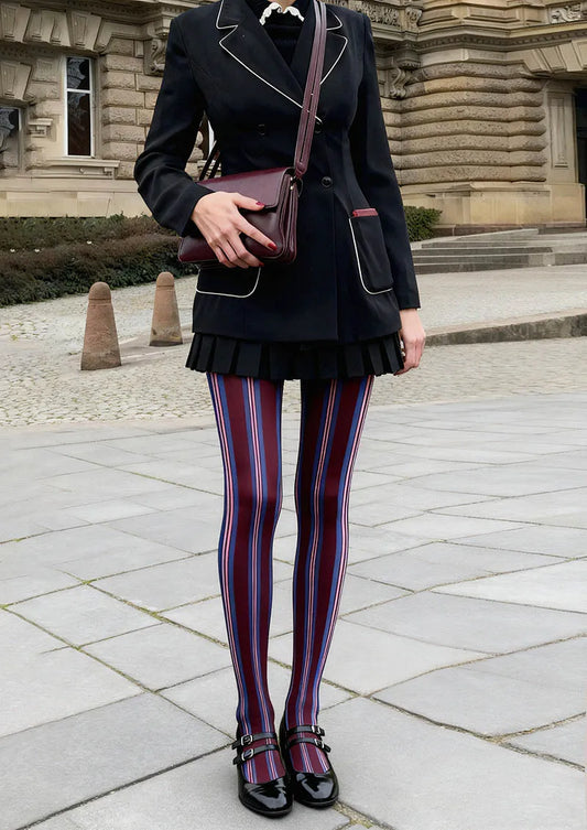 Geometric Art Vintage Groove Tights Hosiery Pantyhose