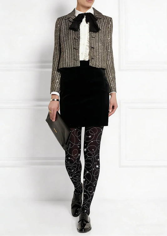 Geometric Art Star Chain Tights Hosiery Pantyhose