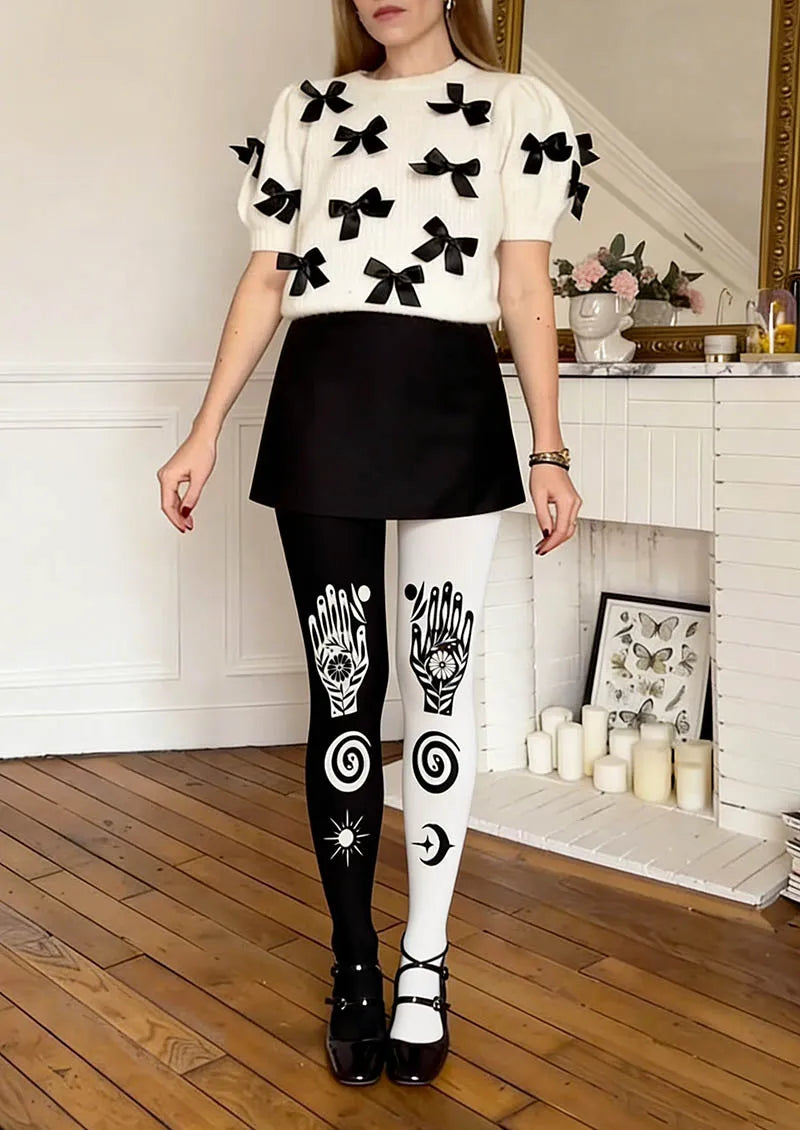 Bohemia Star Hand Omen Tights Hosiery Pantyhose