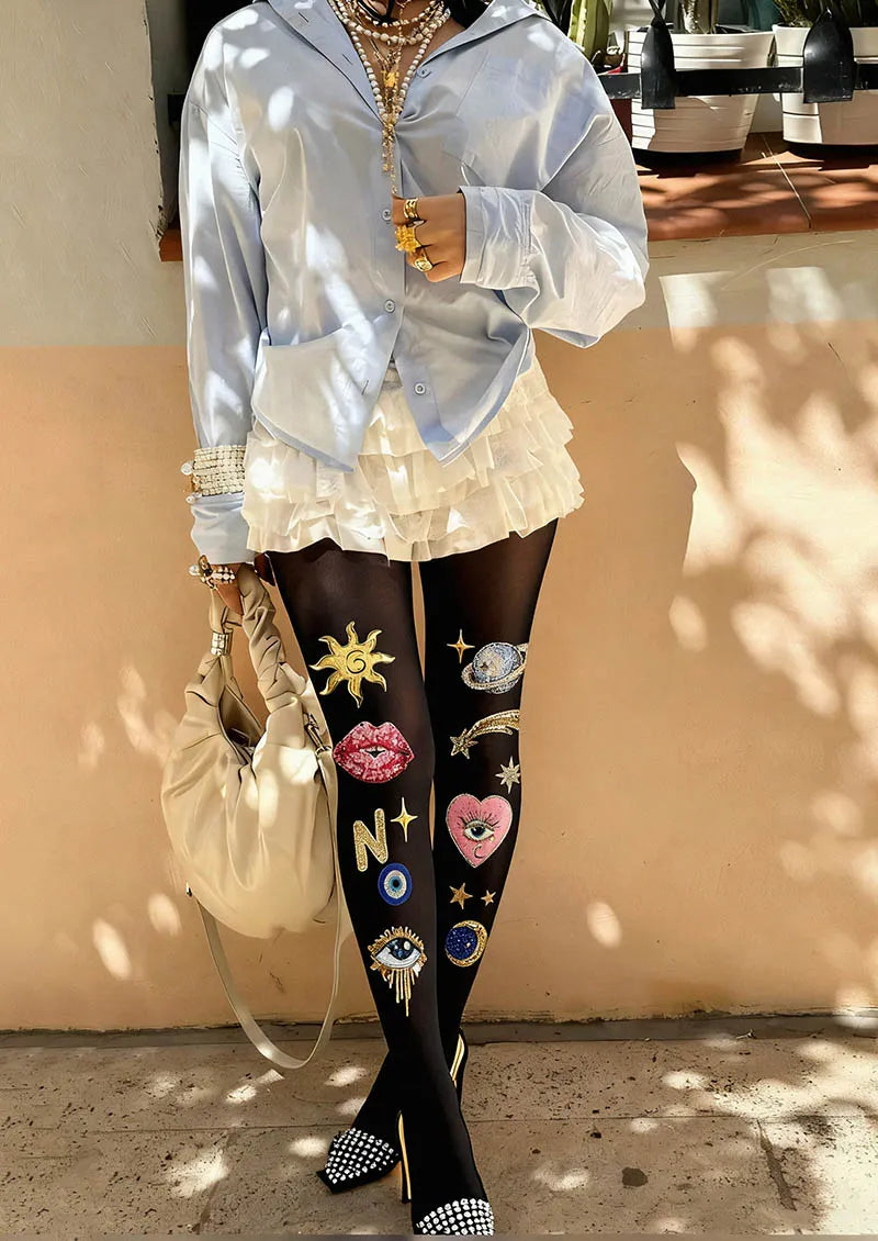 Fun Art  Fun Planet Tights Hosiery Pantyhose