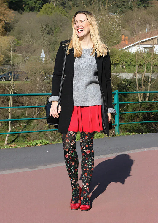 Midnight Bloom Tights Hosiery Pantyhose