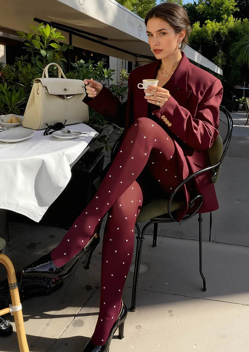 Pop Art Berry Dots Tights Hosiery Pantyhose