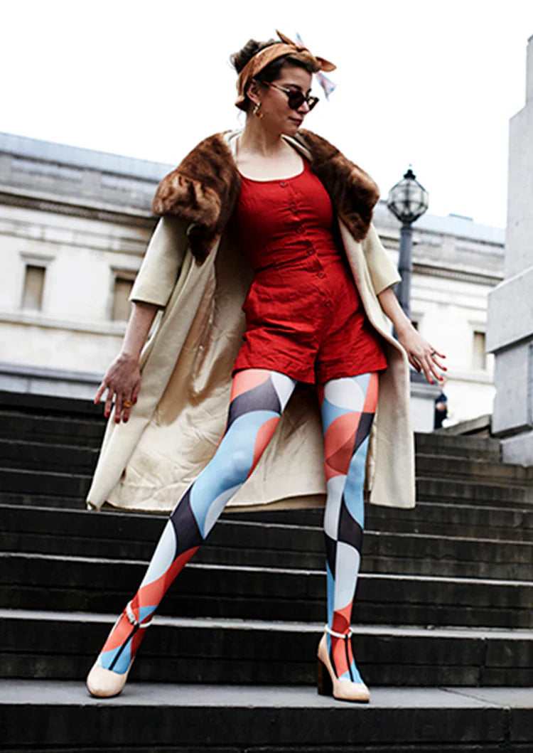 PopArt Print Tights Decorative design Pantyhose/Tights [Polka dot interleaved]