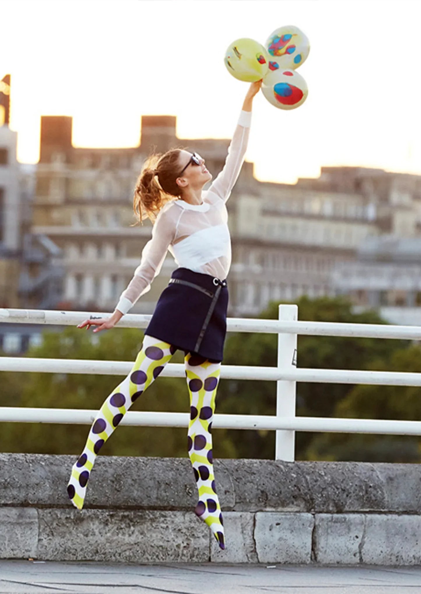 popart Print Tights Polka dots Pantyhose/Tights [Yayoi Pulse]
