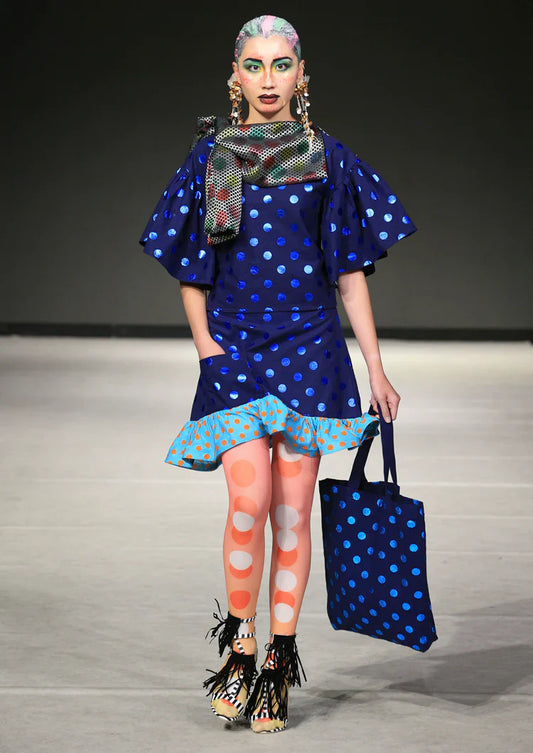 Popart Print Tights Polka dot Pantyhose/Tights [Wave point rhythm]