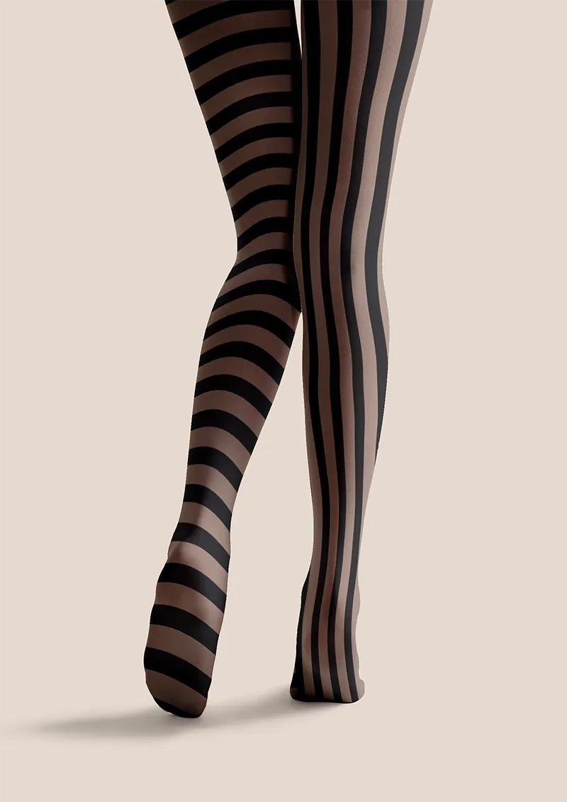 Shadow Panel Stripes Tights Hosiery Pantyhose